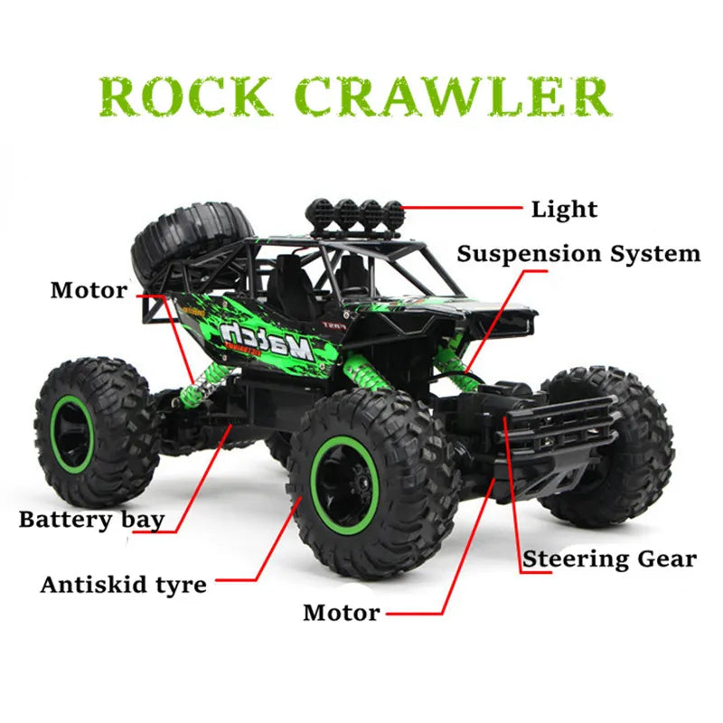 4WD RC Car With Led Lights 2.4G Radio Remote Control Cars Buggy Off-Road Control Trucks Boys Toys for Children