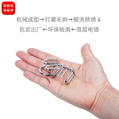 8Pcs Montessori Intelligent Lock Wire IQ Mind Brain Teaser Metal Puzzles For Children Adults Anti-Stress Reliever Toys Gifts