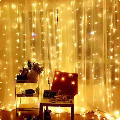 Christmas Lights Curtain Garland Merry Christmas Decorations For Home Christmas Ornaments Xmas Gifts Navidad 2024 New Year Décor