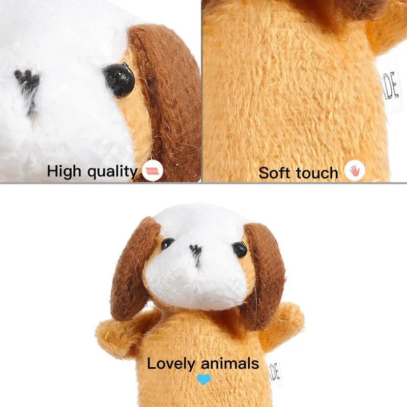 Cartoon Animal Family Finger Puppet Soft Plush Toys Role Play Tell Story Cloth Doll Educational Toys For Children Gift