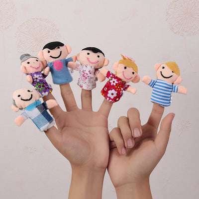 Cartoon Animal Family Finger Puppet Soft Plush Toys Role Play Tell Story Cloth Doll Educational Toys For Children Gift
