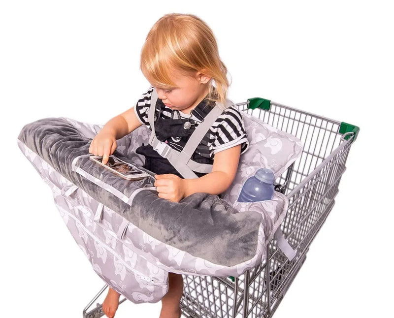 Luxury Elephant High-end 2-in-1 Baby Shopping Cart Cover & High Chair Covers with Safety Harness for Babies & Toddler