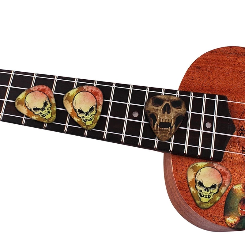 SOACH 10pcs 0.71mm skull quality two side earrings pick DIY design Guitar Accessories  pick guitar picks ukulele