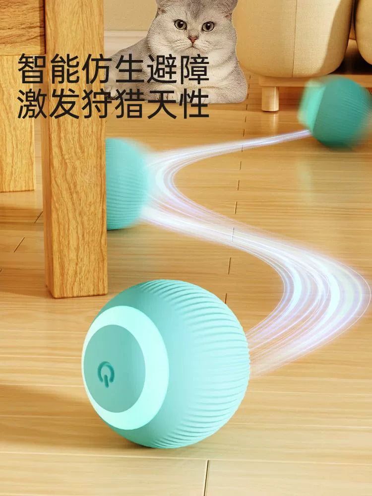 Cat Toy Self-Hi Relieving Stuffy Cat Teaser Intelligent Obstacle Avoidance Ball Automatic Cat Teasing Ball Cat Toy Electric Cat Supplies