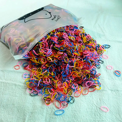 500pcs Girls Colourful Disposable Rubber Band Elastic Hair Bands Headband Children Ponytail Holder Bands Kids Hair Accessories