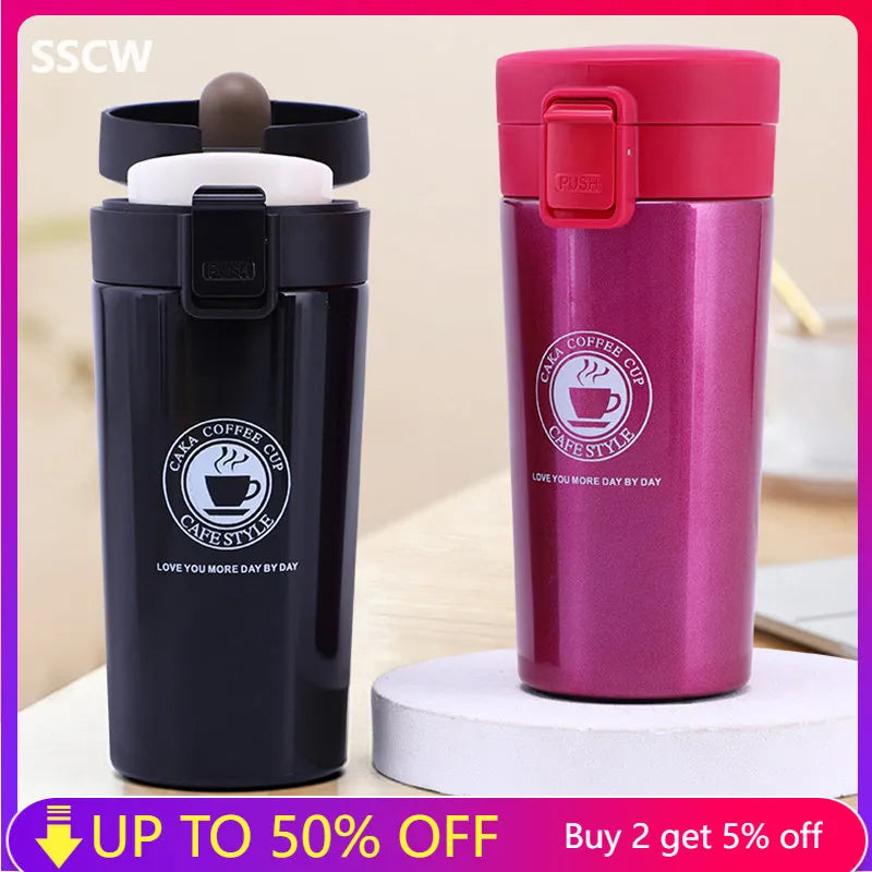 Thermos Coffee Mug Stainless Steel Tourist Kettle Hot Water Bottle Vacuum Flask with Lid Travel Thermal Insulation Cup termos