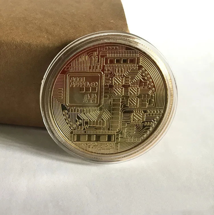 Gold Plated Bitcoin Coin Collectible Art Collection Gift Physical Commemorative Casascius Bit BTC Metal Antique Imitation