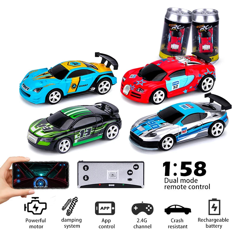 Magic 2.4G Mini High Speed Cola Can Remote Control Car Charge Pocket Remote Control Jar Car 8023G