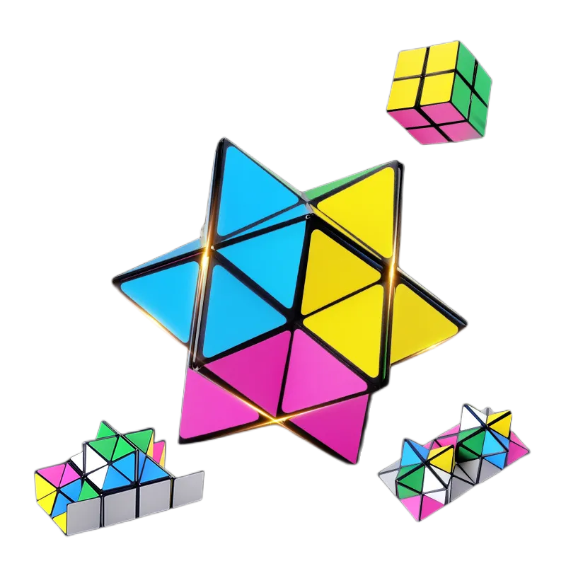 Finhop Yoshimoto Star Cubo Magic Variety Cube Stress-Relief 3D Geometric Brain Teaser Game Kids Adult  Puzzle Gift Idea Toys