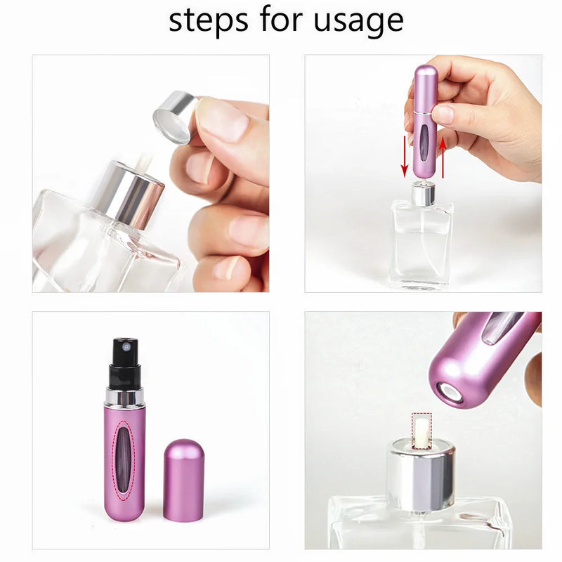 Refillable Mini Perfume Bottle Portable Cosmetic Bottle Spray Bottle Atomizer Spray Container Travel Refillable Bottles 8ml /5ml