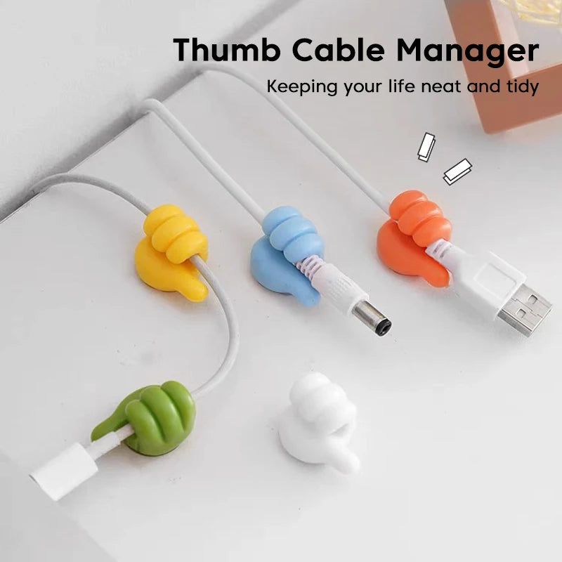 Elough Cable Organizer USB Holder Cable Organiser Management Thumb Hooks Wire Wall Hooks Hanger Desk Car Home Cable Winder Wire
