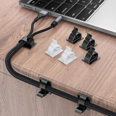 60/30/10PCS Self Adhesive Cable Management Organizer Clips Adjustable Desk Tidy Wire Cord Fixer Fastener Clips For Home Office