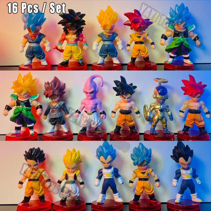 Dragon Ball Z Super Saiyan Son Goku Anime Figure Son Gohan Vegeta Broly Piccolo Majin Buu Set Action Figurine Model Gifts Toy