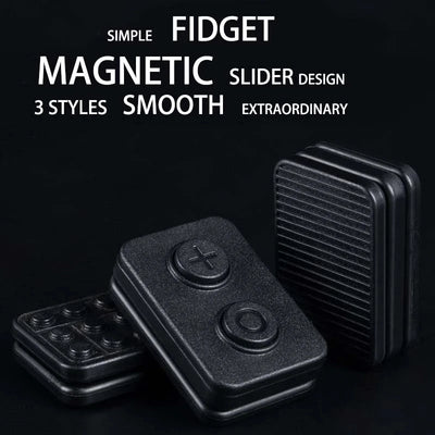 Fun Fidget Spinner Magnetic Sliders EDC Push Clickers Haptic Antistress Adults Focus Desk Toy ADHD Sensory Fidget Toy Kids Gift