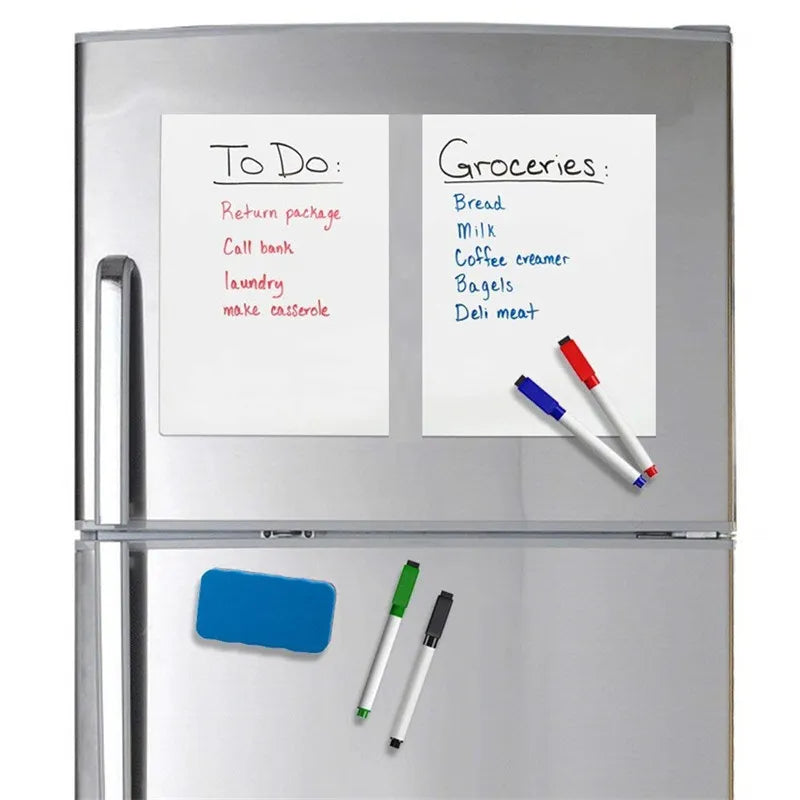 A5 Magnetic Whiteboard Fridge Magnets Dry Wipe White Board Marker Writing Record Message Board Remind Memo Pad Kid Gift Kitchen
