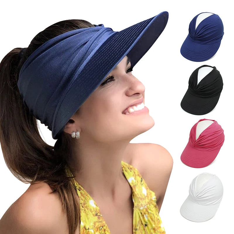 Flexible Adult Hat for Women Anti-UV Wide Brim Visor Hat Easy To Carry Travel Caps Fashion Beach Summer Sun Protection Hats